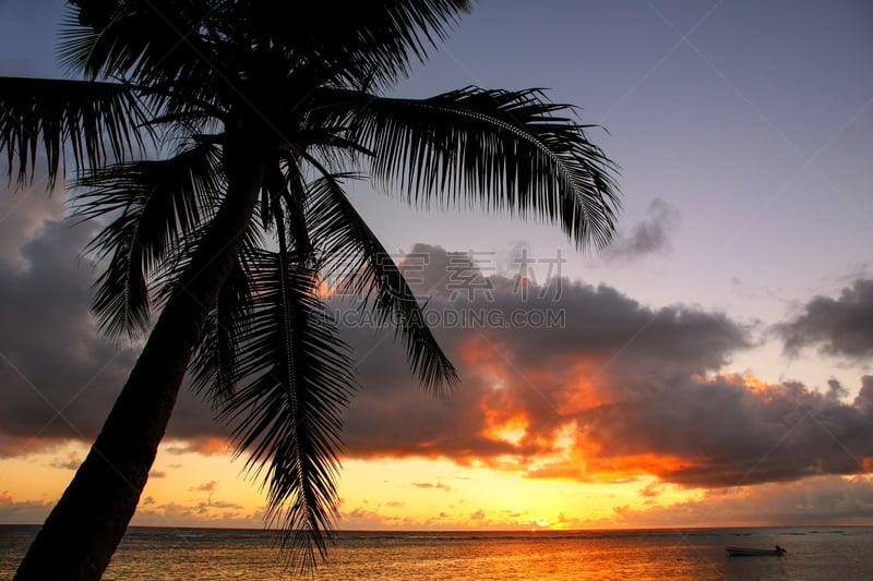 斐济,海滩,黎明,色彩鲜艳,乡村,索摩索摩海峡,瓦努阿岛岛,taveuni,海峡,天空