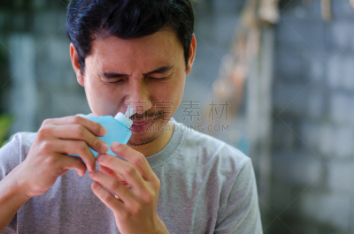 干净,窦,水,替代疗法,辅导讲座,半身像,水平画幅,生理盐水,特写,泰国