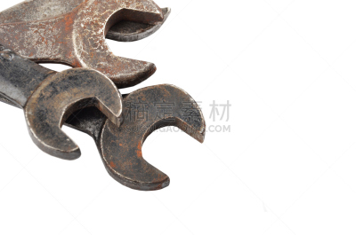 古老的,生锈的,活动扳手,古董