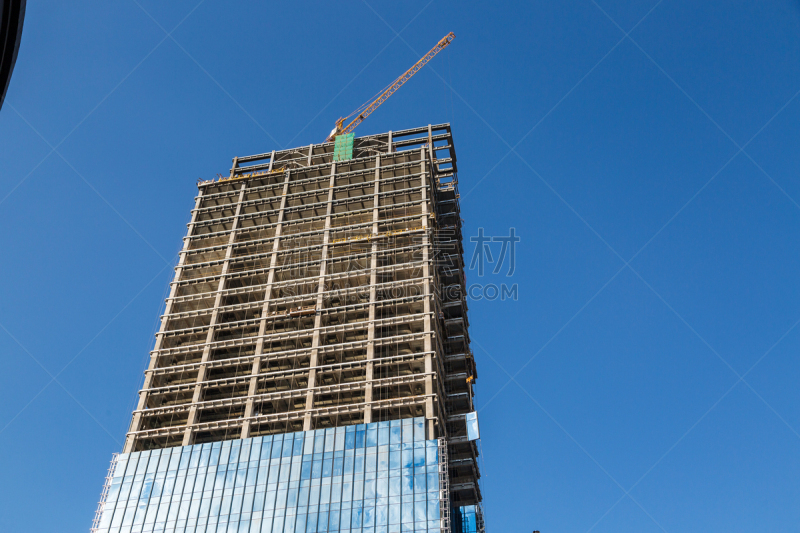 玻璃,窗帘,起重机,幕墙,外立面,水平画幅,夏天,建筑外部,户外,建筑结构