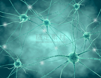 神经系统,绘画插图,三维图形,神经元,神经突触,第三节神经递质,脑风暴,水平画幅,蓝色,神经轴突