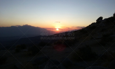 沙漠,太阳,自然,古奇拉谷,美国,水平画幅,云,山,无人,黄昏