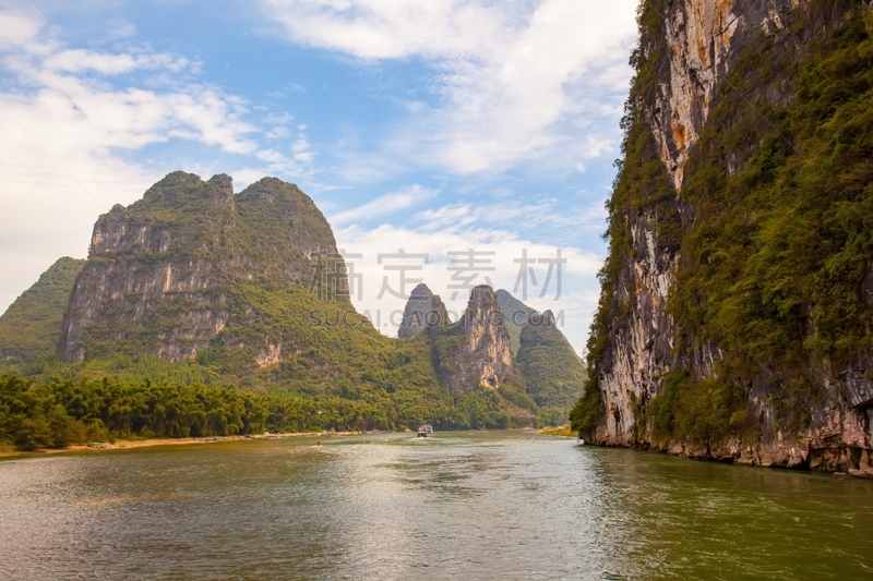 漓江,风景,丽江,阳朔,水平画幅,山,无人,中国,河流,户外