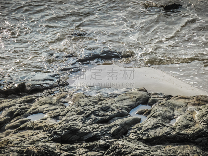 海滩,戈卡尔那,奥修符号,水,天空,水平画幅,沙子,无人,鸟类,野外动物