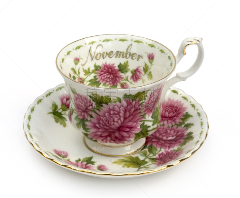 茶碟,杯,十一月,餐具,水平画幅,夏天,月,瓷器,母亲,菊花