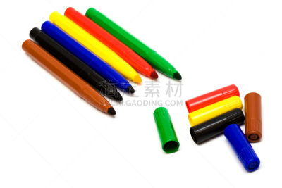 彩色图片,毡尖笔,办公室,办公用品,褐色,水平画幅,绿色,无人,蓝色,写字器具