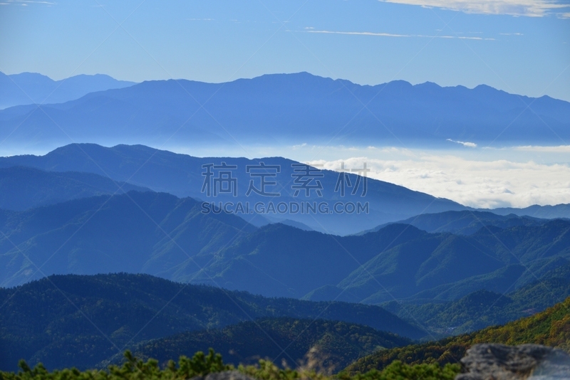 日本阿尔卑斯山脉,山脉,伆霸,自然,天空,里山,非都市风光,水平画幅,无人,蓝色