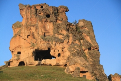 纪念碑,修道院,水平画幅,岩石,安纳托利亚,赫梯文明,建筑,无人,垂尖圆锥帽,石材