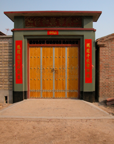 乡村,门,座右铭,垂直画幅,褐色,新的,门口,旅行者,大门,建筑物门