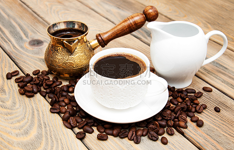 咖啡杯,咖啡豆,烤咖啡豆,水平画幅,无人,早晨,乡村风格,饮料,咖啡,豆