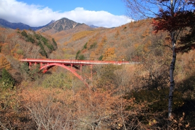 叶子,秋天,清里明良,桥,东河,天空,里山,水平画幅,无人,银杏