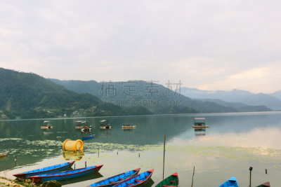 博卡拉,尼泊尔,费瓦湖,沙林扣山,安娜普娜山脉群峰,水,天空,美,水平画幅,山