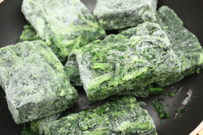 菠菜,冻结的,冰柜,水平画幅,素食,冷冻快餐,煎锅,叶子,法国,除冰