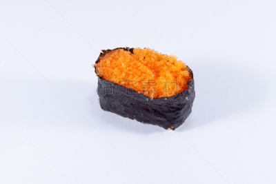 寿司,日本,白色背景,小鱼籽,亚洲,传统,鱼子,晚餐,生食,海产