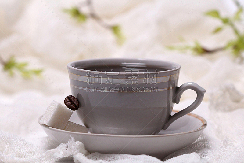 杯,热,咖啡,烤咖啡豆,茶碟,早晨,饮料,白色,芳香疗法,清新