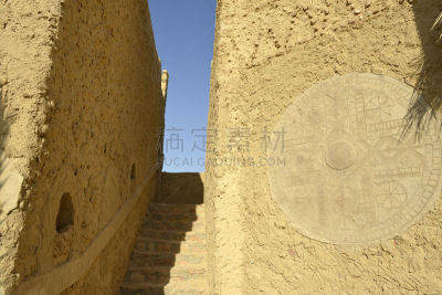 墙,阿拉伯风格,埃希瓦金字塔,沙漠绿洲,水平画幅,高视角,地形,沙子,无人,埃及