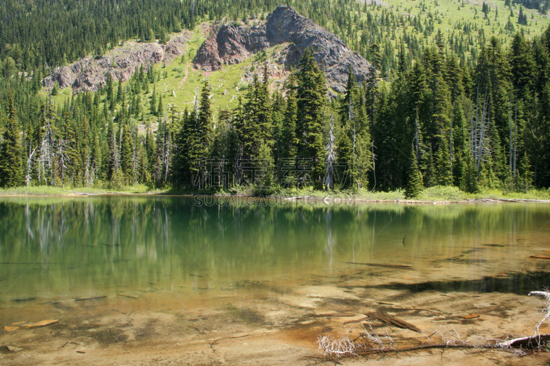 湖,山,mt baker-snoqualmie national forest,雨山国家公园,水,水平画幅,绿色,岩石,无人,巨石