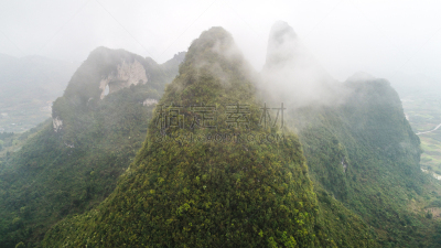 山,云景,航拍视角,阳朔县,桂林山水,兴平,桂林,喀斯特,天空,卷起