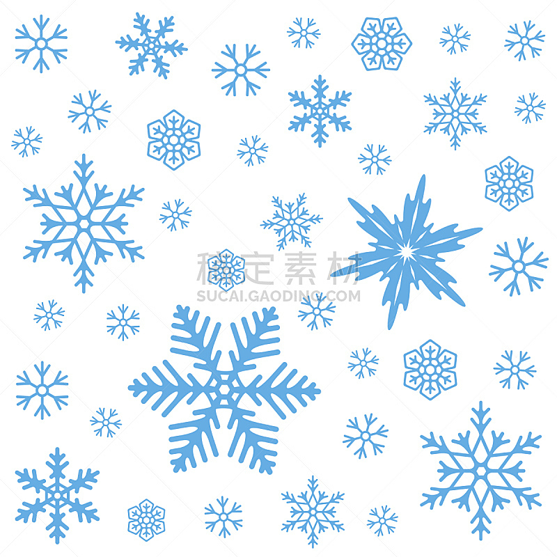 雪花,四方连续纹样,绘画插图,冬天,矢量,白色背景,对称,一个物体,天气,华丽的