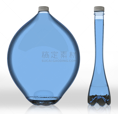 厚的,瓶子,细的,三维图形,水平画幅,小的,无人,蓝色,巨大的,比例