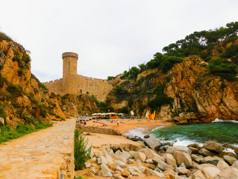 都市风景,远古的,特萨德玛,西班牙,陡峭海岸,水,天空,美,加泰罗尼亚之旅,度假胜地