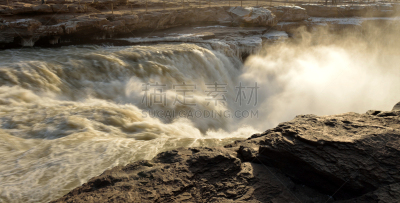 壶口瀑布,水,水平画幅,无人,户外,非凡的,冬天,著名景点,中国,河流