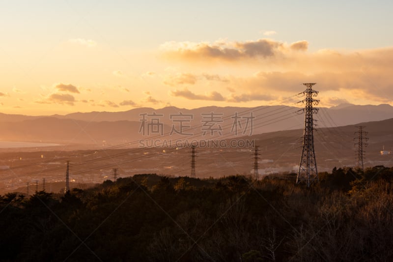 空中走廊,自然,风景,图像,海洋,日光,无人,里山,吊桥,水平线