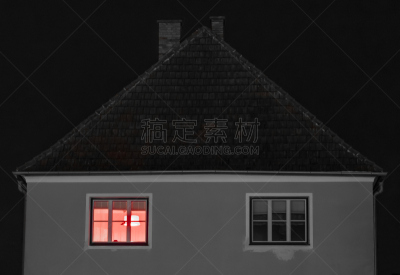 寂寞,红灯,白色,房屋,奥地利,图像,无人,窗户,黑白图片