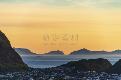 在上面,航拍视角,阿雷松德,地形,户外,曙暮光,远古的,古老的,著名景点,旅游目的地