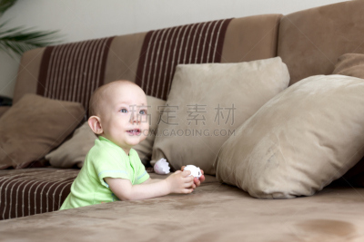 小的,婴儿,胆红素,床,水平画幅,可爱的,人,白人,脆弱,童年