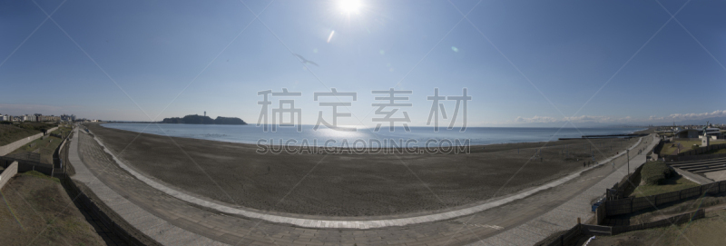 全景,海洋,江之岛,相模湾,藤泽市,地球女神,水,天空,美,留白