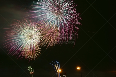 焰火,夜晚,无人,东京,2015年,图像,夏天,水平画幅,日本,河岸
