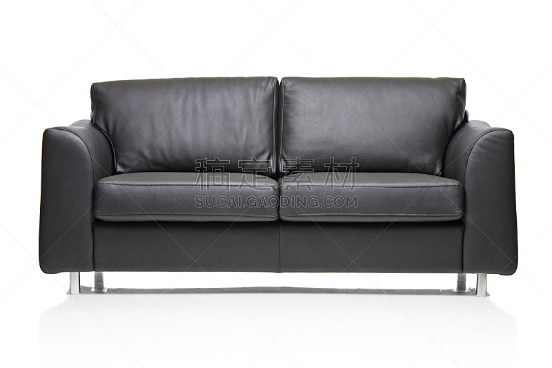 皮革,沙发,白色背景,黑色,极简构图,分离着色,新的,座位,水平画幅,形状