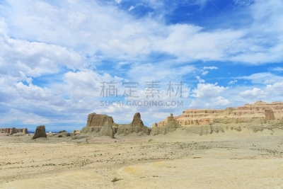 恶魔,中国,塔克拉玛干沙漠,雅丹,自然,水平画幅,无人,路,干的,中亚