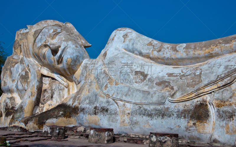 佛,寺庙,远古的,靠着,灵性,水平画幅,僧院,泰国,佛塔,考古学