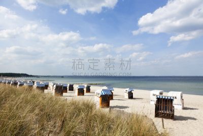 波罗的海,户外椅,滨草,水平画幅,无人,椅子,夏天,户外,度假,摄影