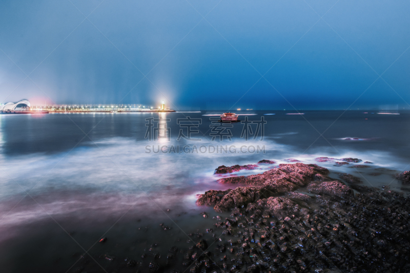 城市天际线,青岛,天空,未来,夜晚,石材,湖,石头,都市风景,现代