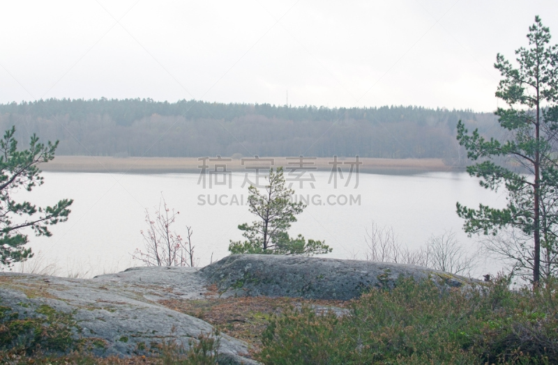 湖,风景,马拉伦湖,自然,水,灰色,水平画幅,绿色,地形,岩石