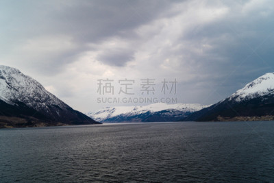 埃德峡湾,水,水平画幅,雪,瀑布,无人,户外,德国北海地区,湖,松恩峡湾