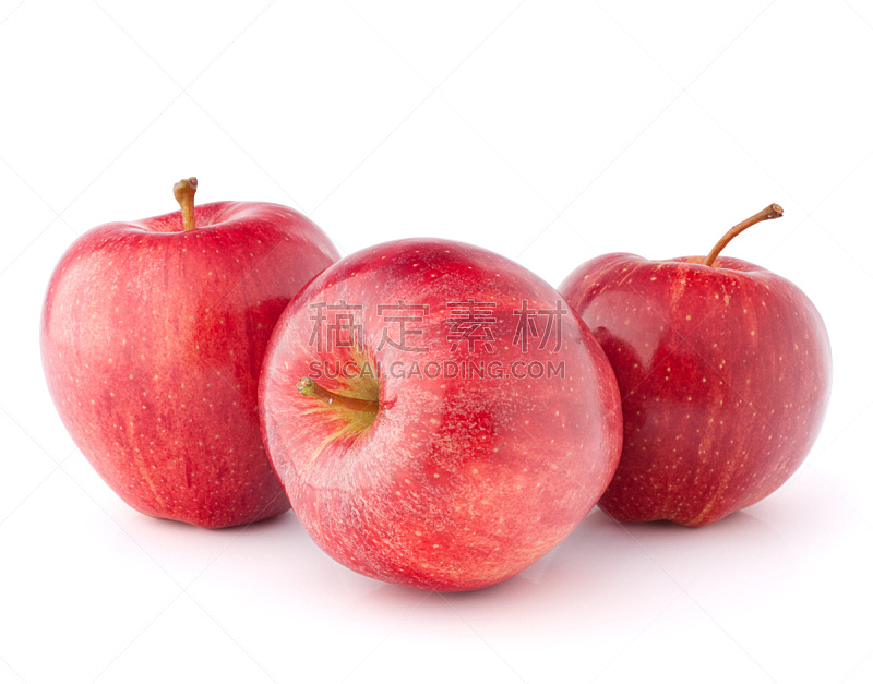 苹果,红色,三个物体,素食,蔬菜,清新,背景分离,食品,熟的,色彩鲜艳