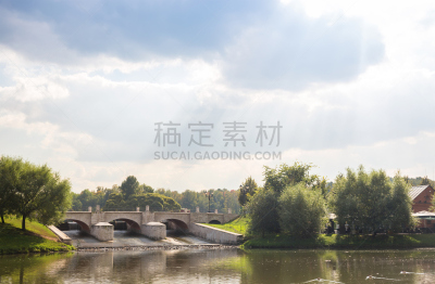 水坝,水,天空,水平画幅,无人,夏天,户外,湖,莫斯科,俄罗斯