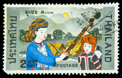 泰国,邮戳,水平画幅,符号,图像,特写,明信片,国内著名景点,成年的
