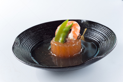 虾,鹅肝酱,豌豆,食用菌,餐具,水平画幅,动物内脏,开胃品,肝脏,果汁