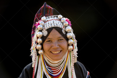 阿卡,幸福,女人,一个人,高山族,东南亚半岛,肖像,泰国,东亚人