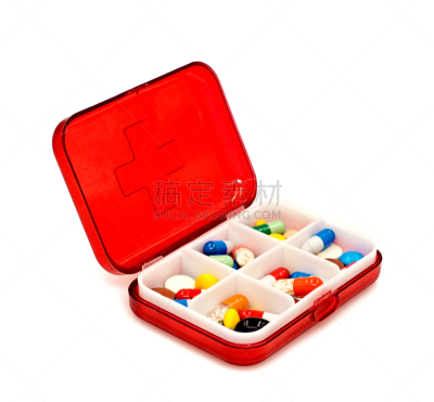 健康保健,行李,红色,盒子,移动式,字体,一个物体,背景分离,药,药丸