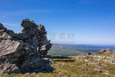 全景,山谷,北,巨石,野生动物,巨大的,高原,自然美,山脊,乌拉尔