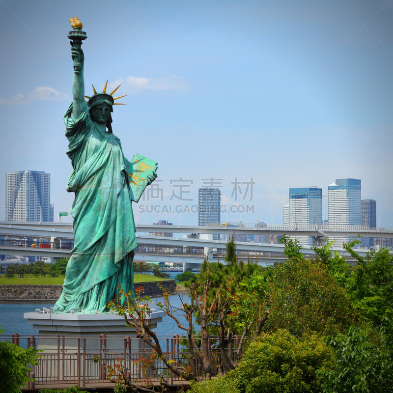 东京,自由女神像,自由女神复制像,statue of liberty replic,东京彩虹桥,东京湾,自由,现代,著名景点,2015年