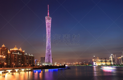 广州,夜晚,广东省,国内著名景点,照明设备,曙暮光,黄昏,现代,著名景点,流水