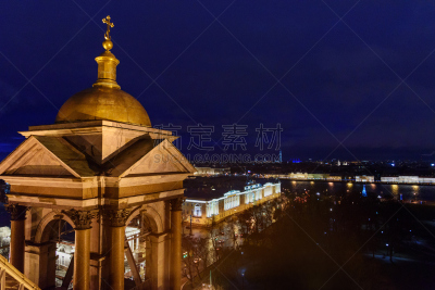 都市风景,俄罗斯,圣彼得堡,廊柱,安全护栏,圣马洛,法院,图书馆