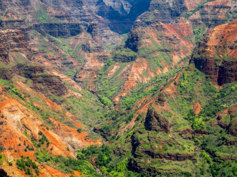 外米亚峡谷,考艾岛,威美亚峡谷州立公园,美国,旅游目的地,水平画幅,地形,无人,全景,太平洋岛屿